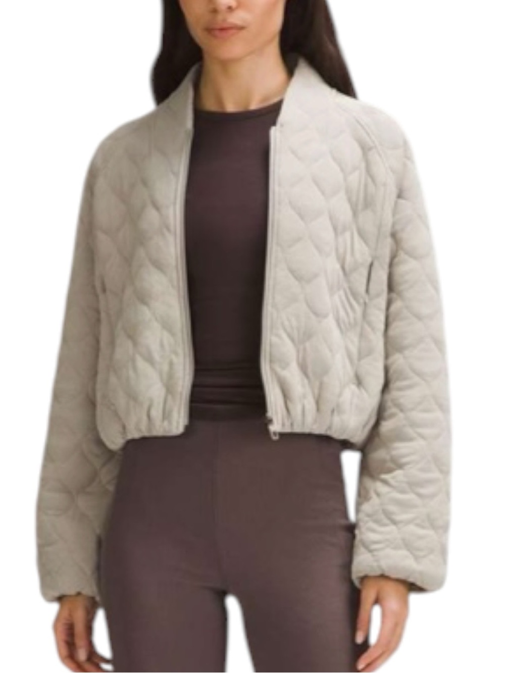 LULULEMON Quilted Bomber Jacket in Riverstone Size 10